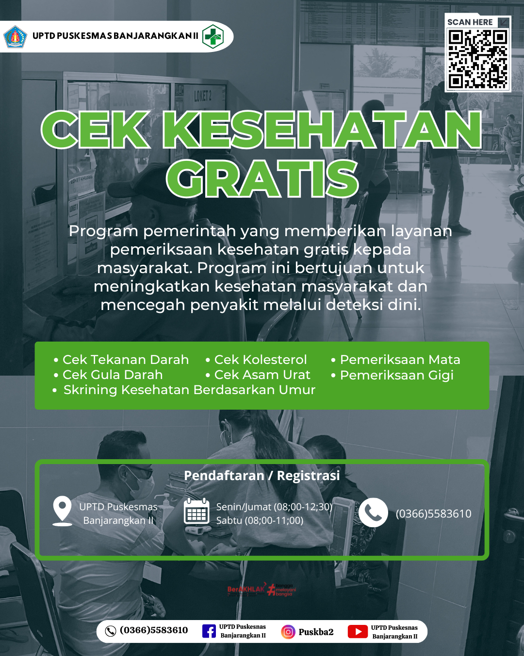 CEK KESEHATAN GRATIS UNTUK MASYARAKAT