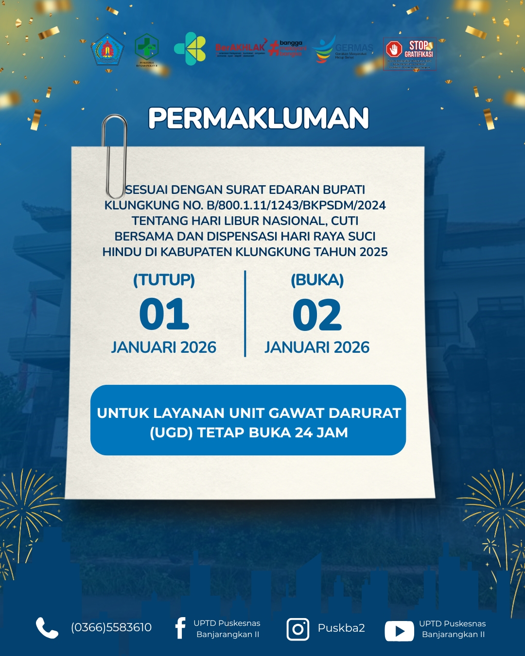 pengumuman libur tahun baru